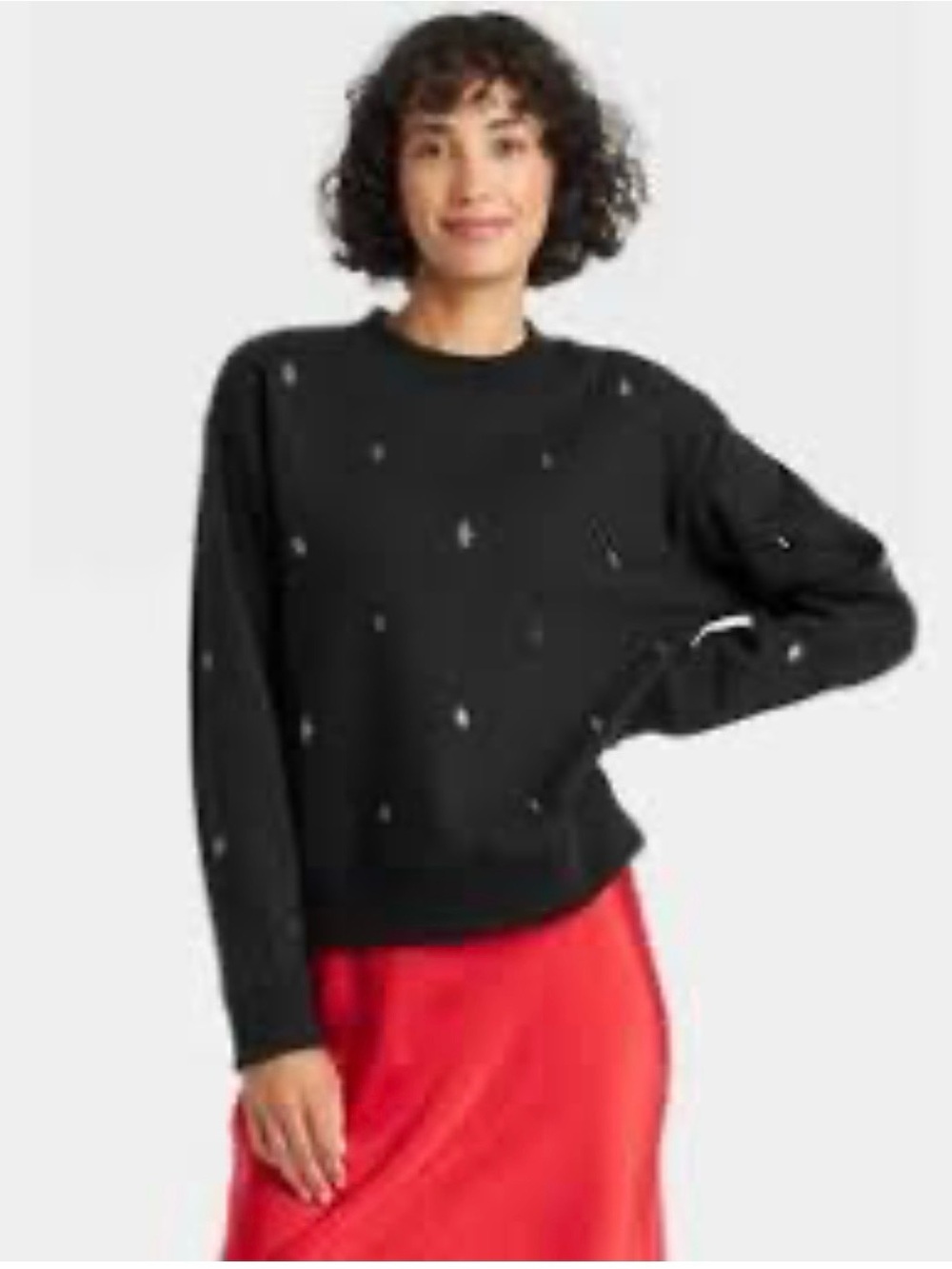 A New Day Rhinestone Sweatshirt Black XS Like New